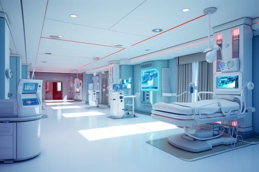 User-friendly Hospital 3d treatment. Wall birth. Generate Ai