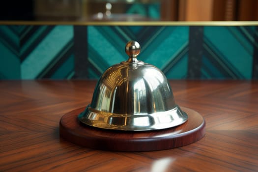 Hotel service bell. Desk support travel. Generate Ai