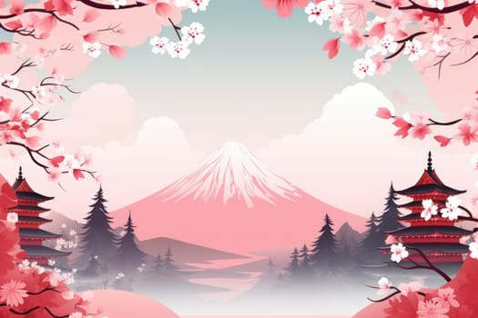 Japan day background. National culture. Generate Ai