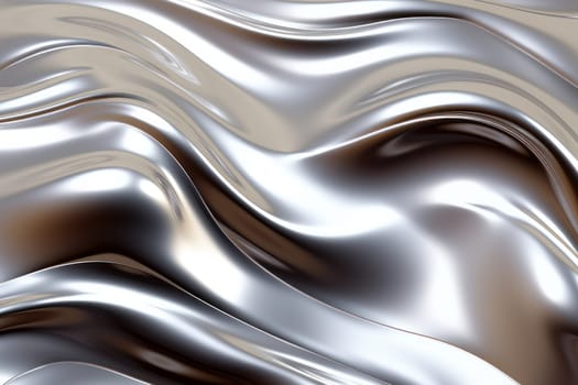 Molten Liquid steel hot. Chrome water pouring. Generate Ai