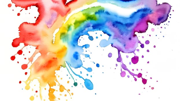 watercolor style illustration of abstract colorful splash, generative ai. High quality photo