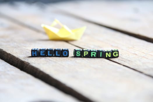 Hello Spring. Motivation and inspiration message concept.