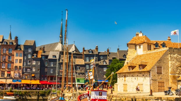 Honfleur is a famous harbor village in Normandy, France
