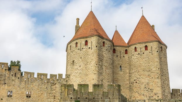 Castle of Carcassonne in France. Impressive medieval fortress