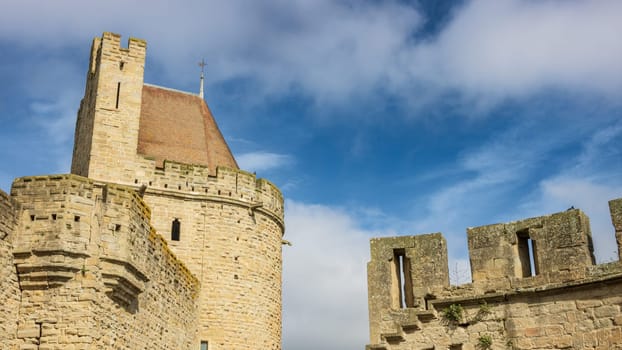 Castle of Carcassonne in France. Impressive medieval fortress