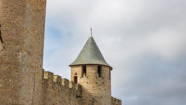 Castle of Carcassonne in France. Impressive medieval fortress