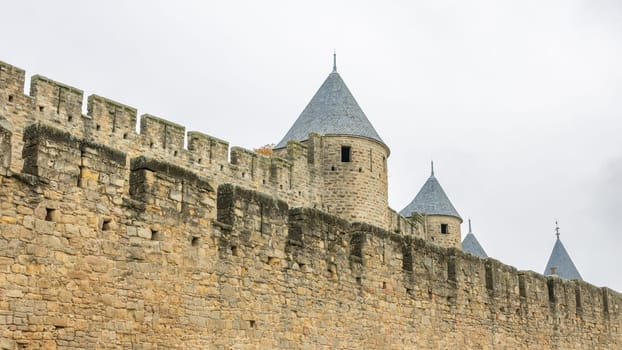 Castle of Carcassonne in France. Impressive medieval fortress