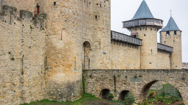 Castle of Carcassonne in France. Impressive medieval fortress