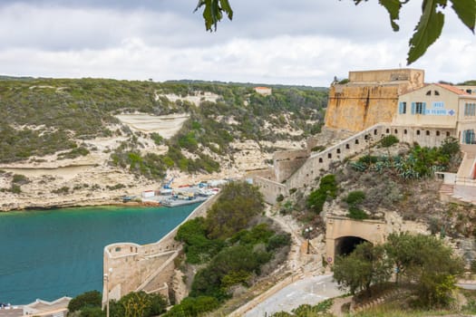 Bonifacio town, medieval citadel in Corsica Island, France