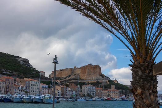 Bonifacio town, medieval citadel in Corsica Island, France