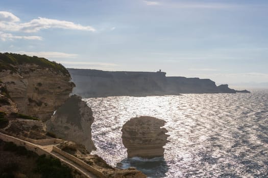 Bonifacio town, medieval citadel in Corsica Island, France