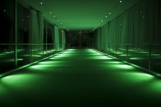 Green carpet lights. Floor texture. Generate Ai