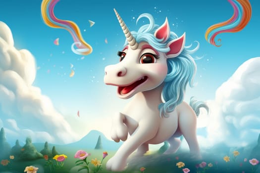 Radiant Majestic white unicorn. Person female. Generate Ai