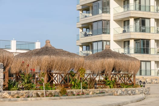 bungalow near a cafe in a residential complex