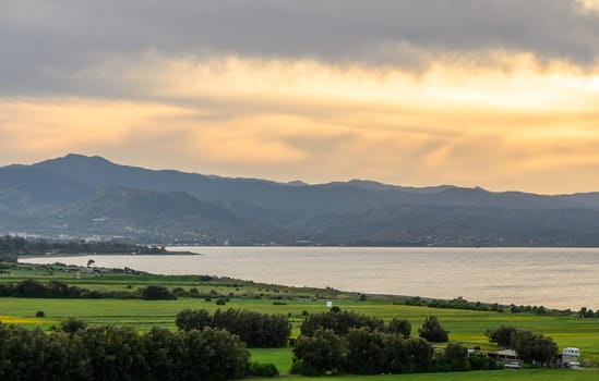 clouds sunset over the mountains and the Mediterranean sea in Cyprus 13