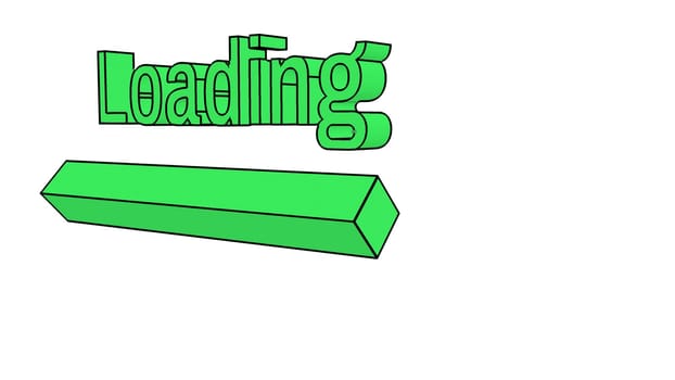 Green bar loading on white back 3d render