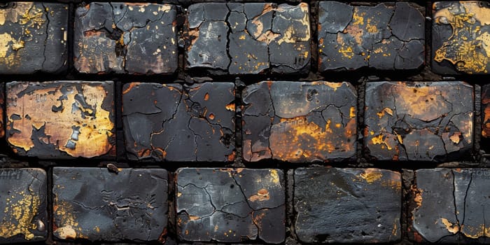 Background urban road with stone rock and concrete. Crack rock