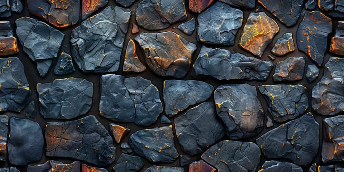 Background urban road with stone rock and concrete. Crack rock