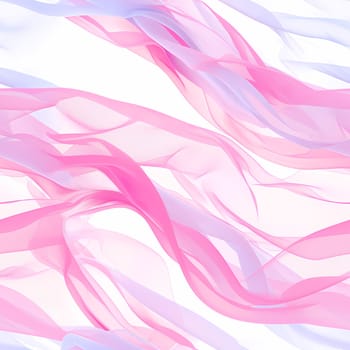 A pink and blue seamless pattern with a white background in the style of flowing fabrics. Dynamic abstraction.