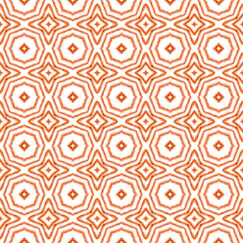 Oriental arabesque hand drawn border. Orange curious boho chic summer design. Textile ready cute print, swimwear fabric, wallpaper, wrapping. Arabesque hand drawn design.