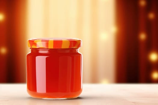 Glassy Jam jar. Homemade jelly food. Generate Ai