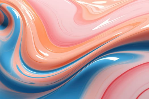 Reflective Liquid marble background. Paint color pattern. Generate Ai