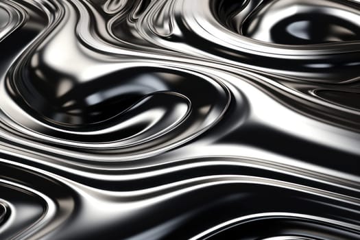 Radiant Liquid steel hot. Chrome water pouring. Generate Ai