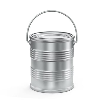 Metal tin 3D rendering illustration isolated on white background