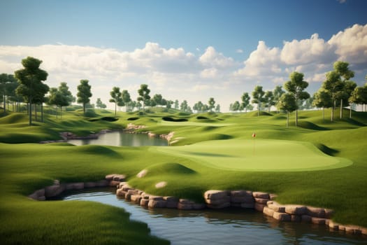 Golf club course. Steel health. Generate Ai