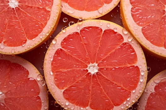 Creative Grapefruit banner. Color water citrus. Generate Ai