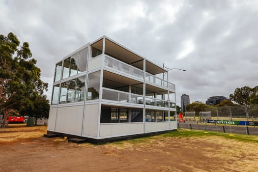 MELBOURNE, AUSTRALIA - MARCH 03 2024: Track build and preparations for the 2024 Formula 1 Australian Grand Prix to be held on March 21 to April 24 2024.