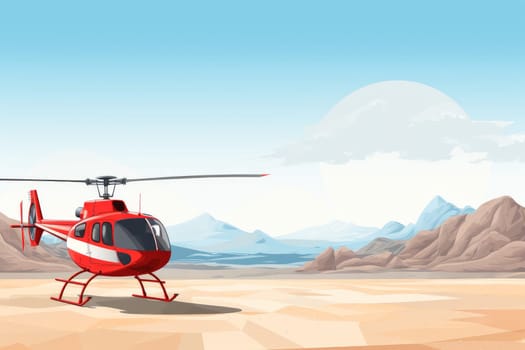 Impressive Helicopter mockup background. Sky aerospace. Generate Ai