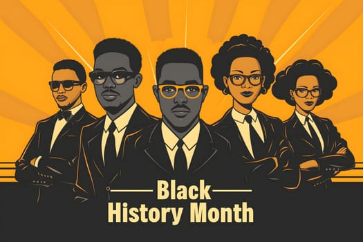 Simple cartoon Black History Month background. Neural network generated image. Not based on any actual scene or pattern.