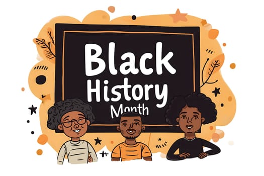 Simple cartoon Black History Month background. Neural network generated image. Not based on any actual scene or pattern.