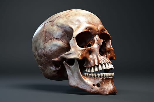 Educational Human skull 3d. Creative color. Generate Ai