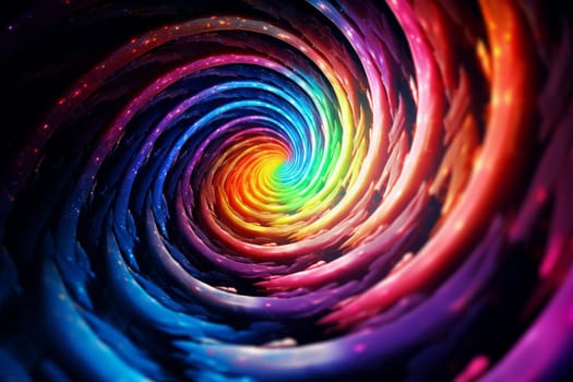 Entrancing Hypnotic multicolored spiral. Decoration shape. Generate Ai