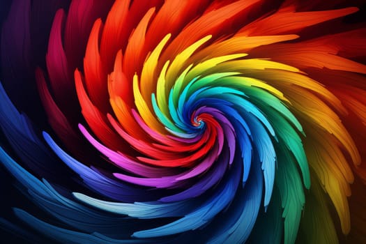 Kaleidoscopic Hypnotic multicolored spiral. Decoration shape. Generate Ai