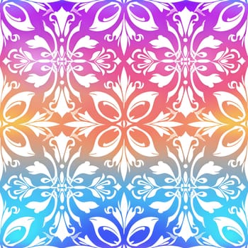 Seamless texture and background of Art Nouveau Colorful Brightness Colors Vibrant Pastel Power Gradient. Neural network generated image. Not based on any actual scene or pattern.