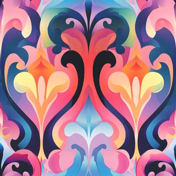 Seamless texture and background of Art Nouveau Colorful Brightness Colors Vibrant Pastel Power Gradient. Neural network generated image. Not based on any actual scene or pattern.