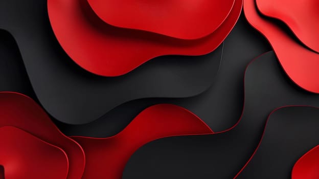 Black and red lines and waves.Professional stock background. High quality illustration