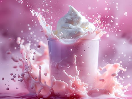 Delicious ayran photography, explosion flavors, studio lighting studio background well-lit vibrant colors, sharp-focus, high-quality, artistic