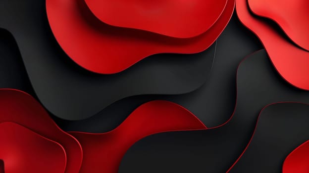 Black and red lines and waves.Professional stock background. High quality illustration