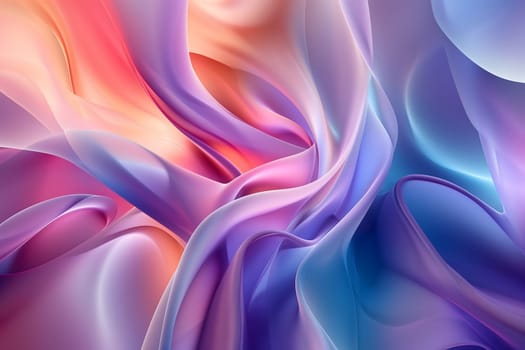 Abstract pastel colored wavy silky matter background. Neural network generated in January 2024. Not based on any actual scene or pattern.