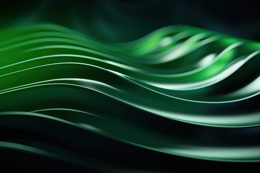 Horizontal background with abstract green waves.