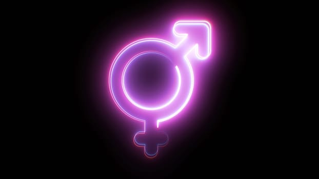 Gender neon sign. Computer generated 3d render