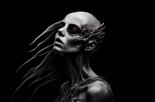 Eerie Dead day with skull. Dead music culture. Generate Ai