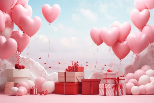 Romantic Love day mockup background. Concept holiday. Generate Ai