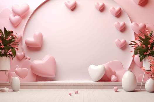 Vibrant Love day mockup background. Concept holiday. Generate Ai