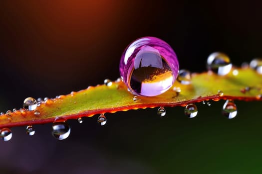 Verdant Macro drops nature. Dew rain purity. Generate Ai