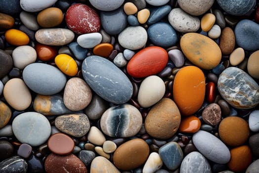 Giant Macro stones colorful. Abstract gem pebble. Generate Ai